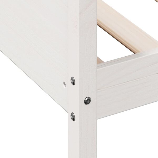 vidaXL Κρεβάτι ημέρας χωρίς στρώμα Λευκό 100x200 cm Στερεό ξύλο πεύκο