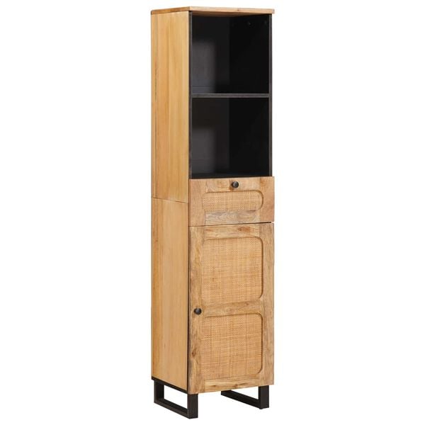 vidaXL Σετ Μπάνιου με συρτάρι με ράφι Φυσικό Στερεό ξύλο μάνγκο