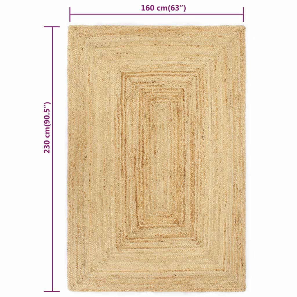 vidaXL Χαλί Χειροποίητο Φυσικό Χρώμα 160 x 230 εκ. από Γιούτα