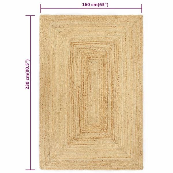 vidaXL Χαλί Χειροποίητο Φυσικό Χρώμα 160 x 230 εκ. από Γιούτα
