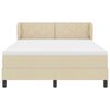 vidaXL Κρεβάτι box spring με στρώμα με στρώμα Κρεμ 140 x 200 cm ύφασμα