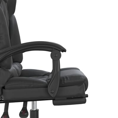 vidaXL Πολυθρόνα Γραφείου Μασάζ Ανακλινόμενη Μαύρη από Συνθετικό Δέρμα