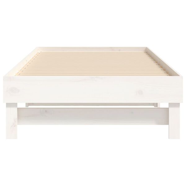 vidaXL Καναπές Κρεβάτι Συρόμενος Λευκός 2x(75x190) εκ. από Μασίφ Πεύκο