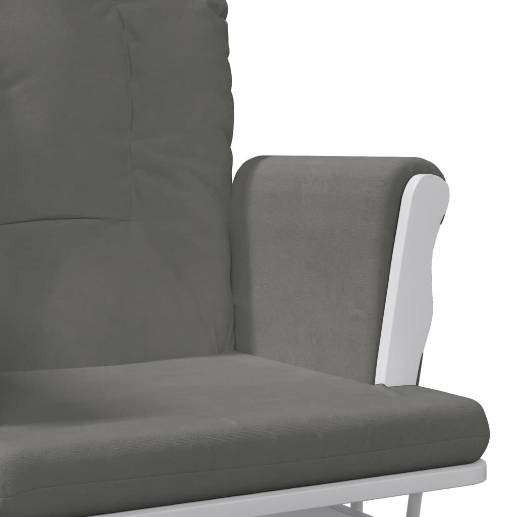 vidaXL Πολυθρόνα Relax Σκούρο Γκρι Υφασμάτινη με Σκαμπό