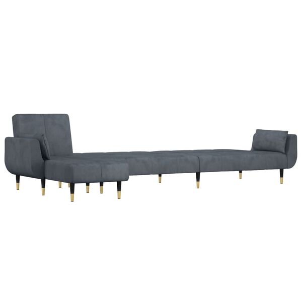 vidaXL Καναπές Κρεβάτι Γωνιακός Σκ. Γκρι 275 x 140 x 70 εκ. Βελούδινος