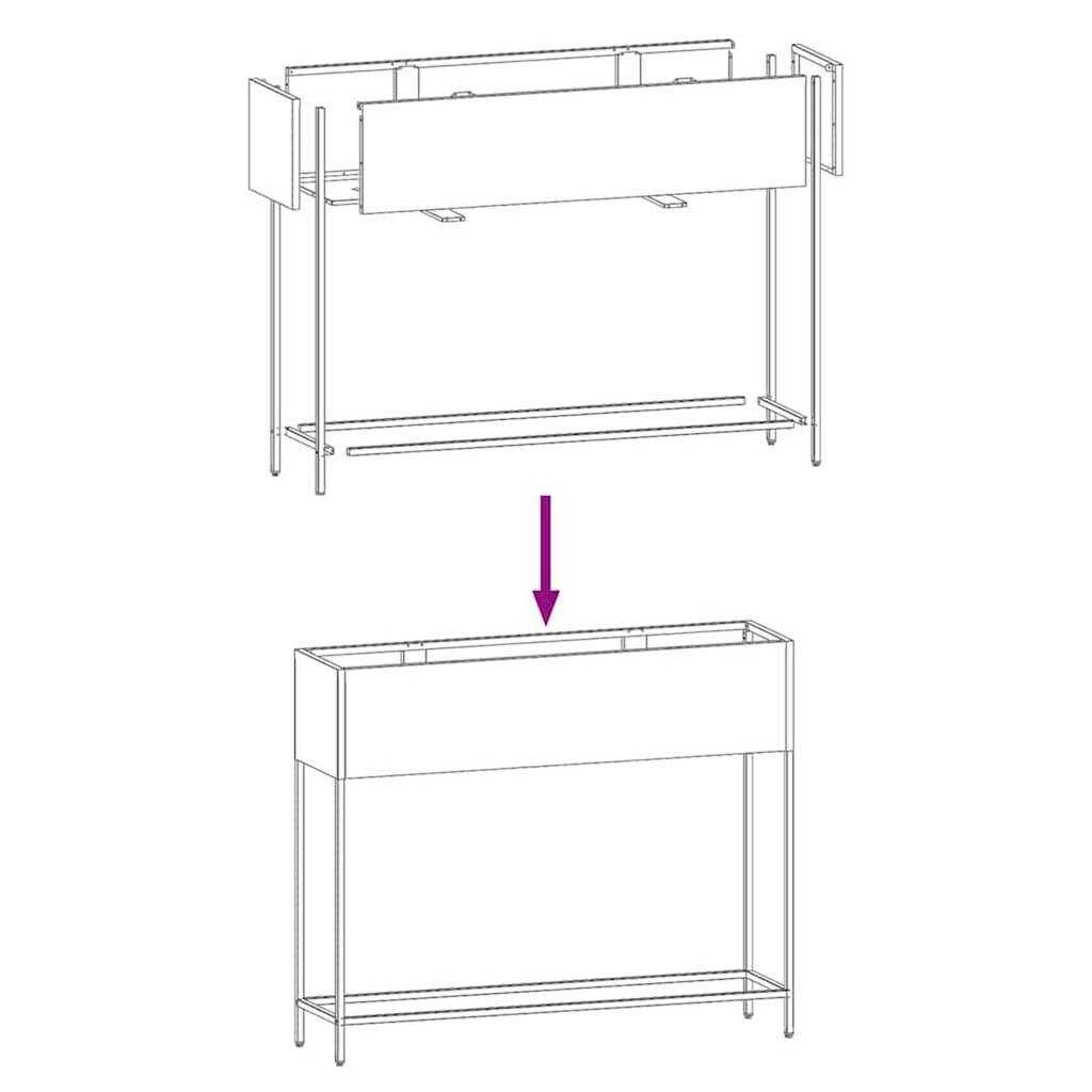 vidaXL Υψωμένη Γλάστρα Κήπου Λευκό 100 x 26 x 82 εκ Ατσάλι