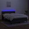 vidaXL &Kappa;&rho;&epsilon;&beta;ά&tau;&iota; Boxspring &mu;&epsilon; &Sigma;&tau;&rho;ώ&mu;&alpha; & LED &Mu;&alpha;ύ&rho;&omicron; 140x190 &epsilon;&kappa;. &Upsilon;&phi;&alpha;&sigma;&mu;ά&tau;&iota;&nu;&omicron;