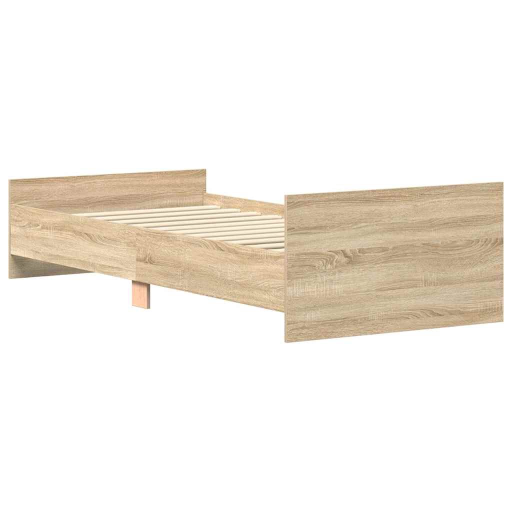 vidaXL Πλαίσιο Κρεβ. Χωρ. Στρώμα Sonoma Δρυς 90x200 εκ. Επεξ. Ξύλο