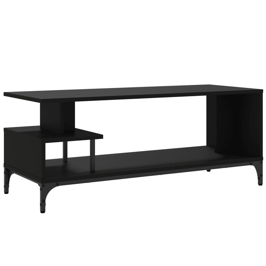 vidaXL Έπιπλο TV Μαύρο 102x40x41εκ Επ Ξύλο/Ατσάλι Ηλ Βαφή Πούδρα