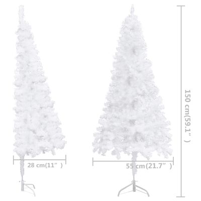 vidaXL Χριστουγεννιάτικο Δέντρο Τεχνητό Γωνιακό Λευκό 150 εκ. από PVC