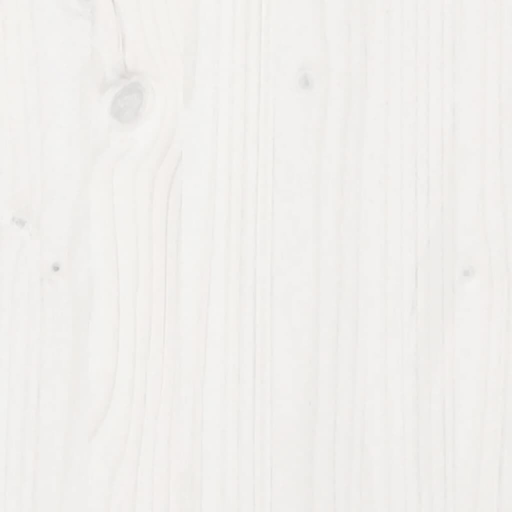 vidaXL Αμμοδόχος με Κάλυμμα Λευκή 111x111x19,5 εκ. Μασίφ Ξύλο Πεύκου