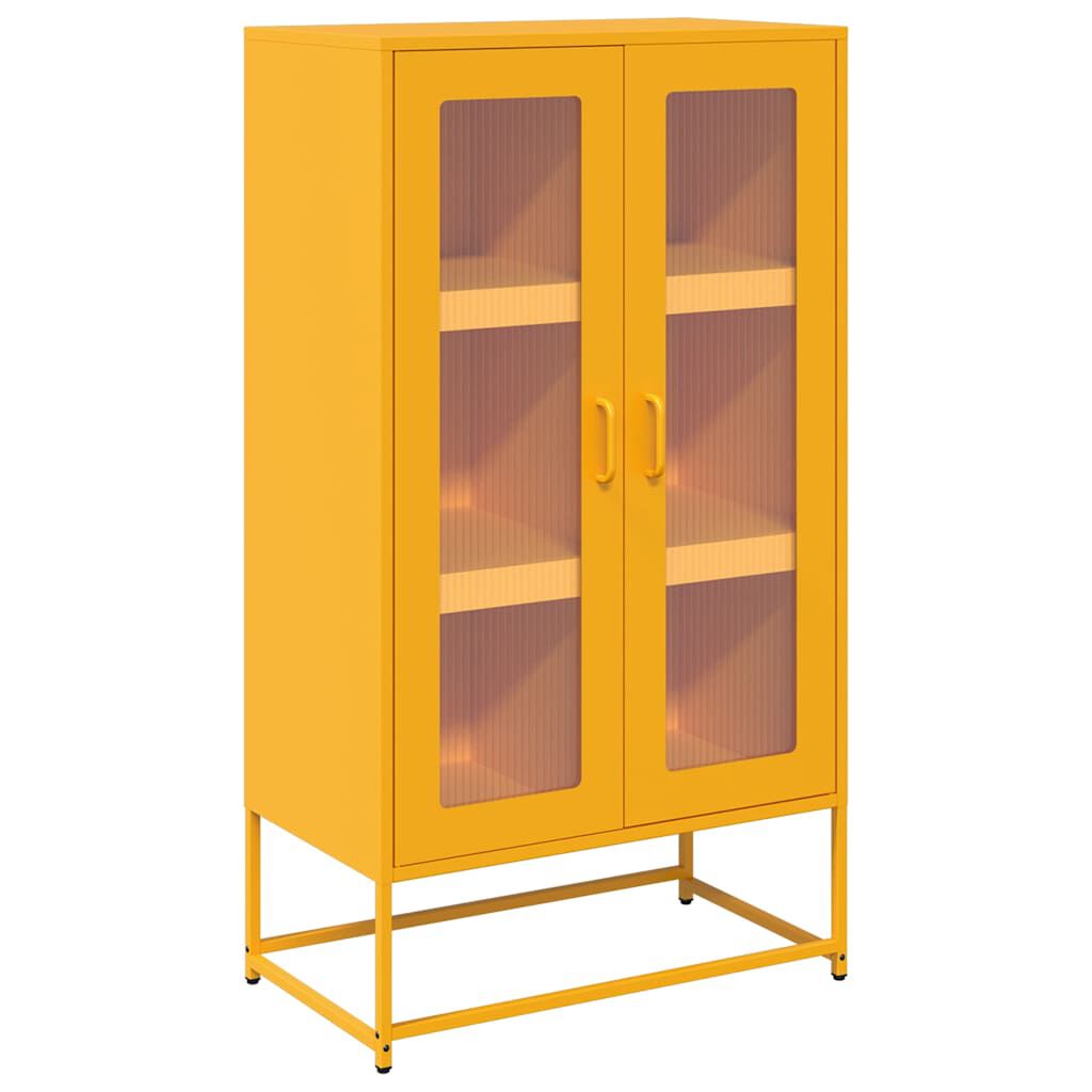 vidaXL Highboard Μουστάρδα κίτρινη 68x39x123 cm Χάλυβας