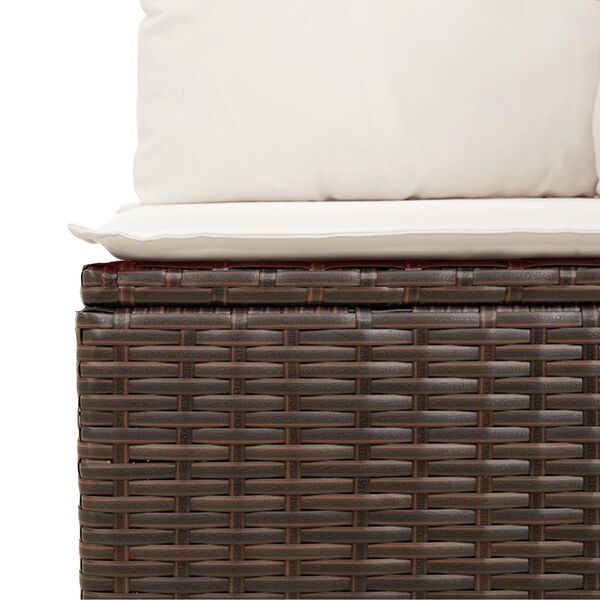 vidaXL Σετ Καναπέ Κήπου 4 pcs Καφέ, Κρέμα Πολυ rattan, βαμμένο ατσάλι