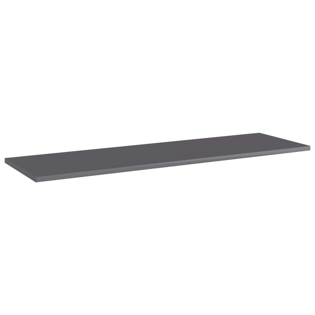 vidaXL Ράφια Βιβλιοθήκης 4 τεμ. Γυαλ. Γκρι 100x30x1,5 εκ. Μοριοσανίδα