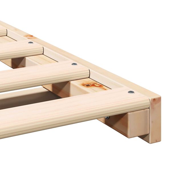 vidaXL Κρεβάτι δαπέδου Καφέ 100 x 200 cm Μασίφ ξύλο πεύκου