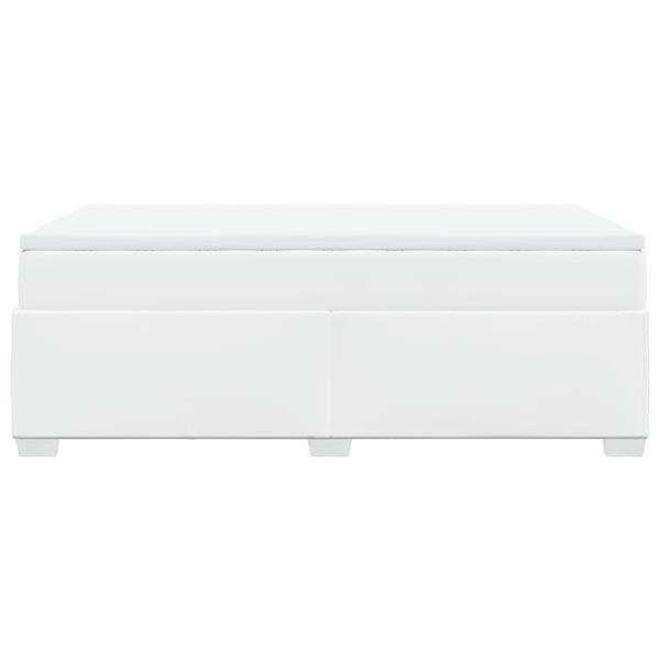 vidaXL Κρεβάτι Boxspring με Στρώμα Λευκό 120x200εκ.από Συνθετικό Δέρμα