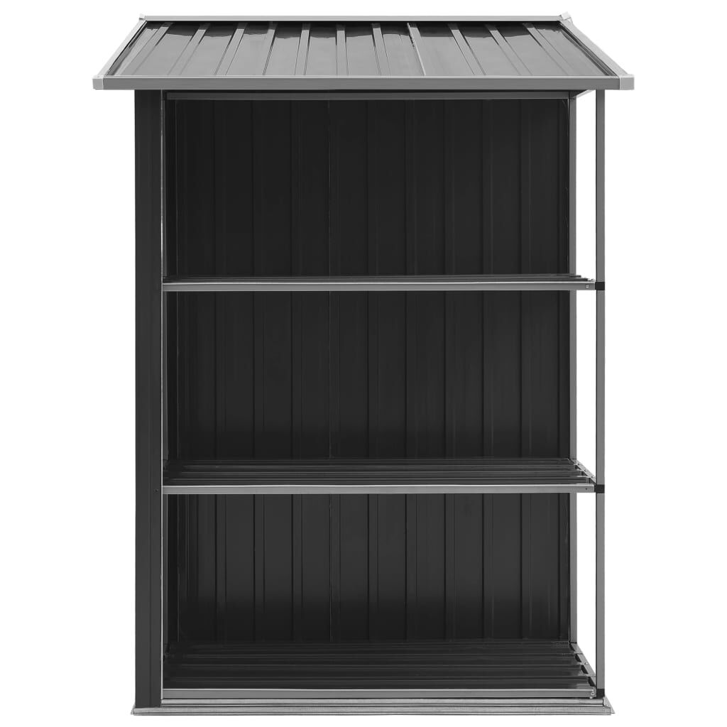 vidaXL Αποθήκη Κήπου με Ράφια Ανθρακί 205 x 130 x 183 εκ. Σιδερένια