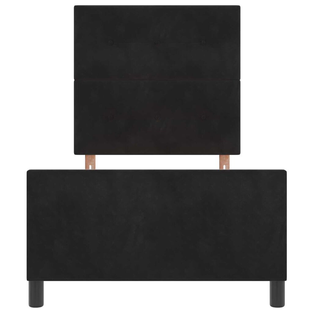 vidaXL Σκελετός Κρεβατιού με κεφαλάρι Μαύρο 100 x 200 cm Βελούδο
