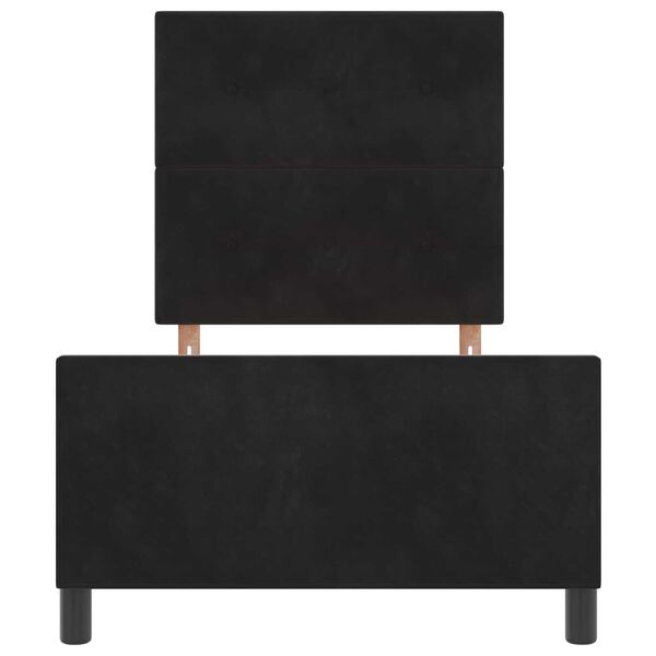 vidaXL Σκελετός Κρεβατιού με κεφαλάρι Μαύρο 100 x 200 cm Βελούδο