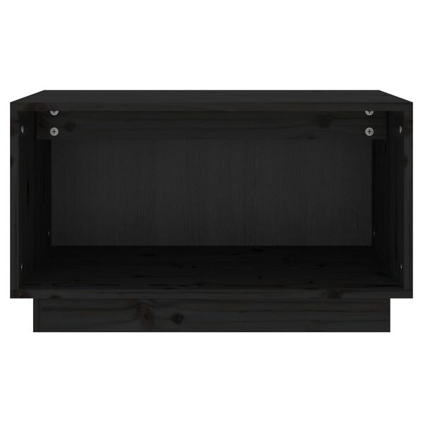 vidaXL Έπιπλο Τηλεόρασης Μαύρο 60 x 35 x 35 εκ. από Μασίφ Ξύλο Πεύκου