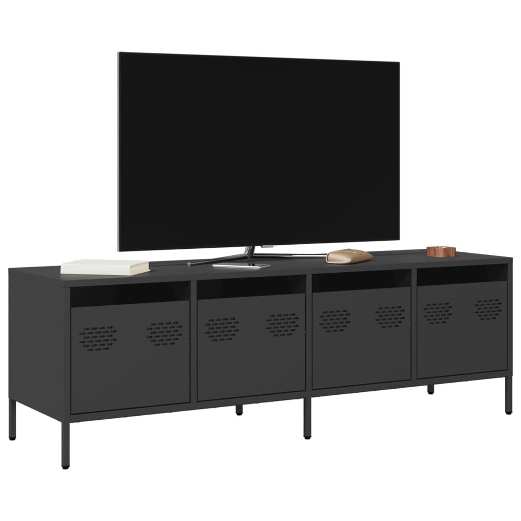 vidaXL Έπιπλο Τηλεόρασης Μαύρο 135x39x43,5 εκ. Ατσάλι Ψυχρής Έλασης