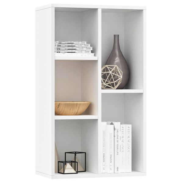 vidaXL Ραφιέρα / Βιβλιοθήκη Λευκή 50 x 25 x 80 εκ. από Επεξ. Ξύλο