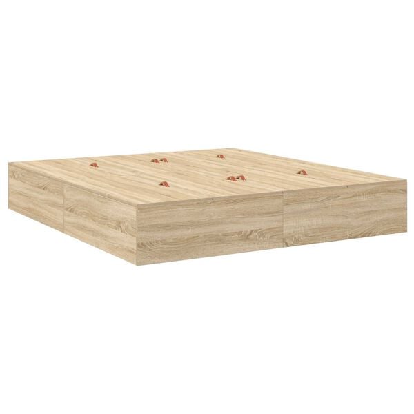 Κρεβάτι αποθήκευσης vidaXL από Sonoma Oak 200x200 εκ.