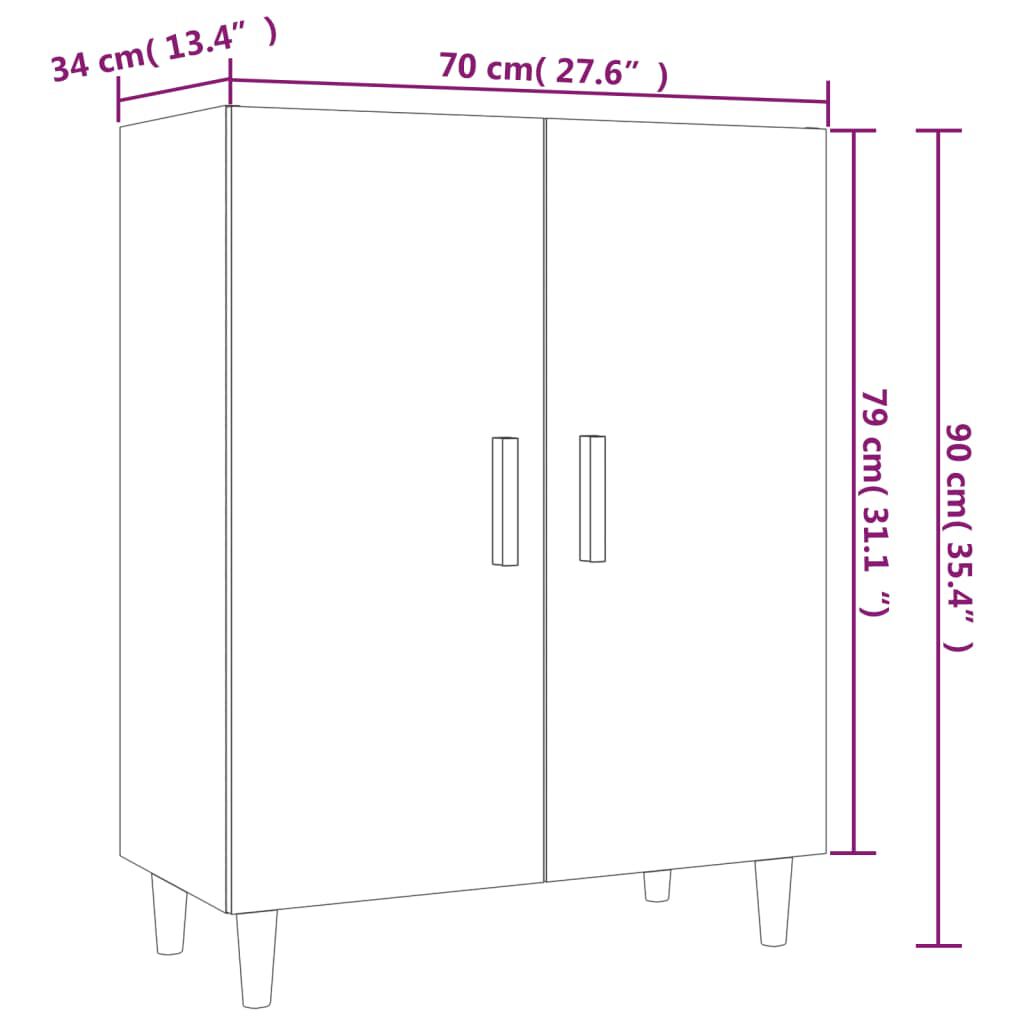 vidaXL Ντουλάπι Καπνιστή Δρυς 70 x 34 x 90 εκ. Επεξεργασμένο Ξύλο