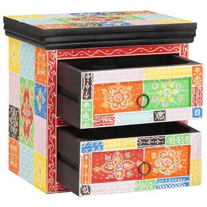 vidaXL Κομοδίνο με συρτάρι Πολύχρωμο 40 x 30 x 40 εκ Μασίφ ξύλο μάνγκο