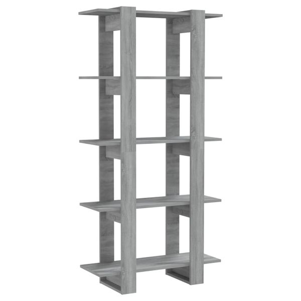 vidaXL Βιβλιοθήκη/Διαχωρ. Χώρου Γκρι Sonoma 80x30x160 εκ. Επεξ. Ξύλο