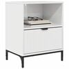 vidaXL Κομοδίνο Γυαλιστερό λευκό 49 x 36 x 61 εκ Επεξεργασμένο ξύλο