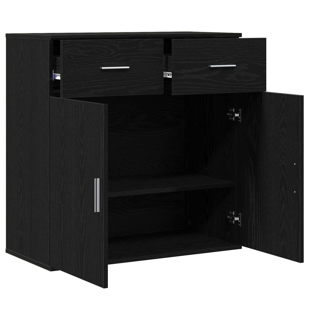vidaXL Πλαϊνό γραφείο Μαύρη δρυς 79 x 38 x 80 εκ Επεξεργασμένο ξύλο