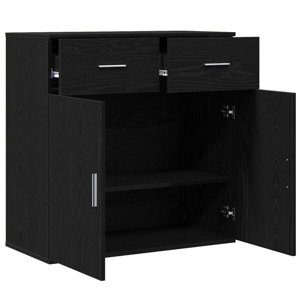 vidaXL Πλαϊνό γραφείο Μαύρη δρυς 79 x 38 x 80 εκ Επεξεργασμένο ξύλο