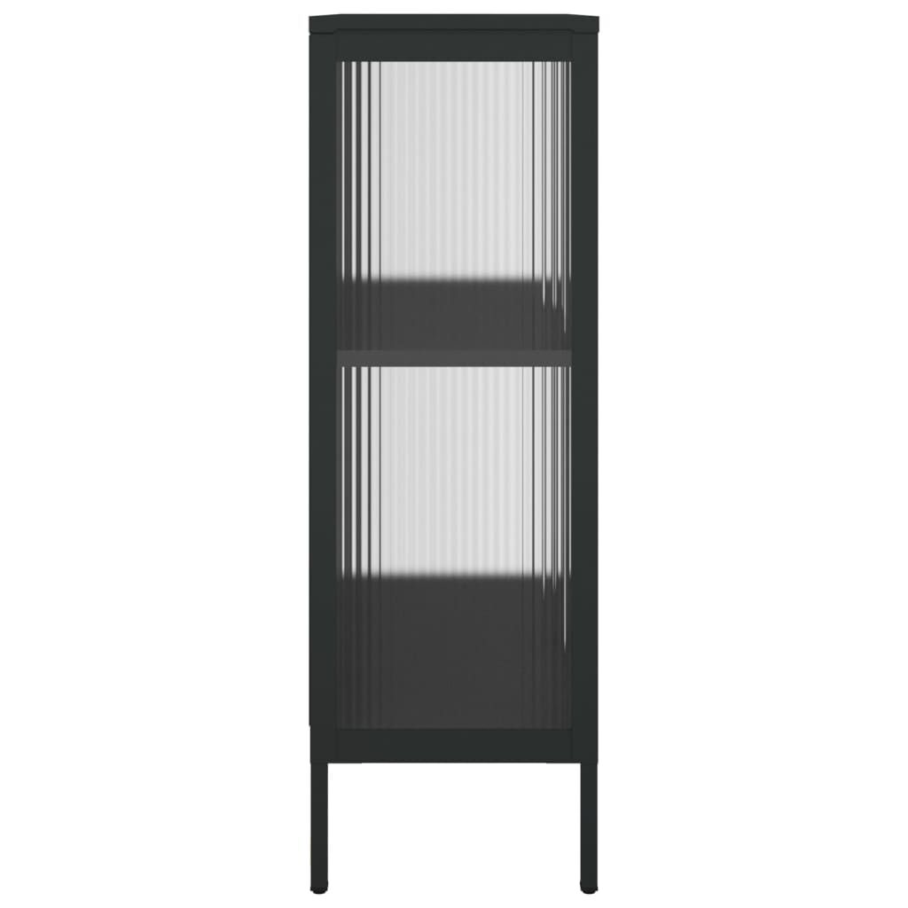 vidaXL Ντουλάπι Μαύρο 75 x 35 x 105 εκ. από Γυαλί και Ατσάλι