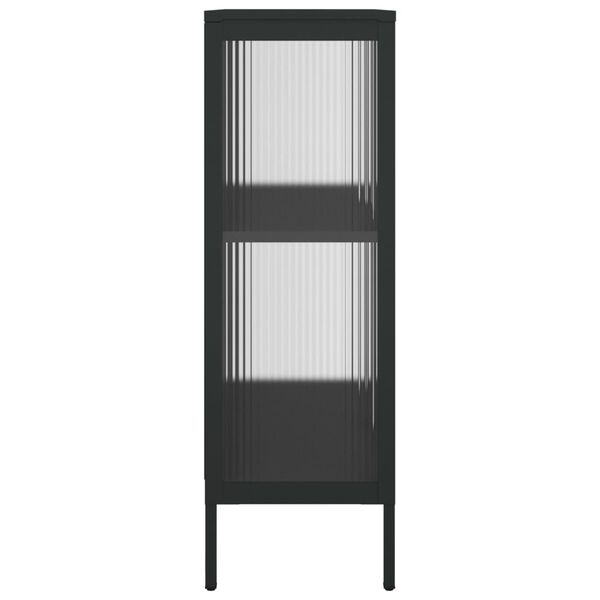 vidaXL Ντουλάπι Μαύρο 75 x 35 x 105 εκ. από Γυαλί και Ατσάλι