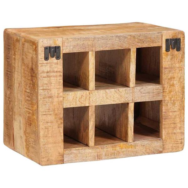 vidaXL Ράφι Κρασιού Επιτοίχιο Καφέ 44 x 30 x 35 εκ. Μασίφ ξύλο μάνγκο