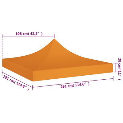 vidaXL Κάλυμμα Τέντας Εκδηλώσεων Πορτοκαλί 3 x 3 μ. 270 γρ/μ²