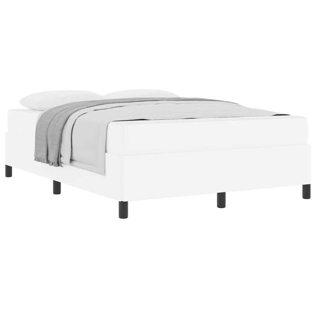 vidaXL Σκελετός κρεβατιού με στρώμα Λευκό 140 x 190 cm Τεχνητό δέρμα