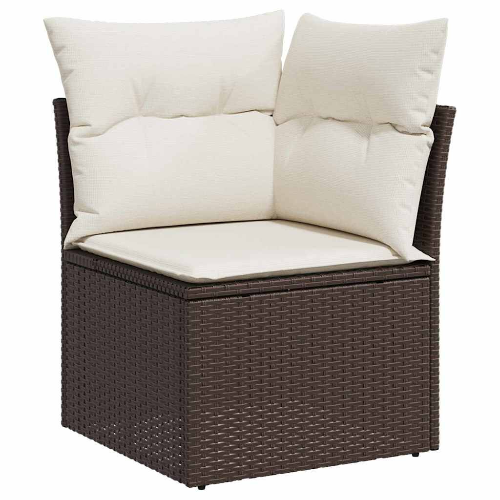 vidaXL Σετ Καναπέ Κήπου με αποθήκευση 8 pcs Καφέ Πολυ ράταν