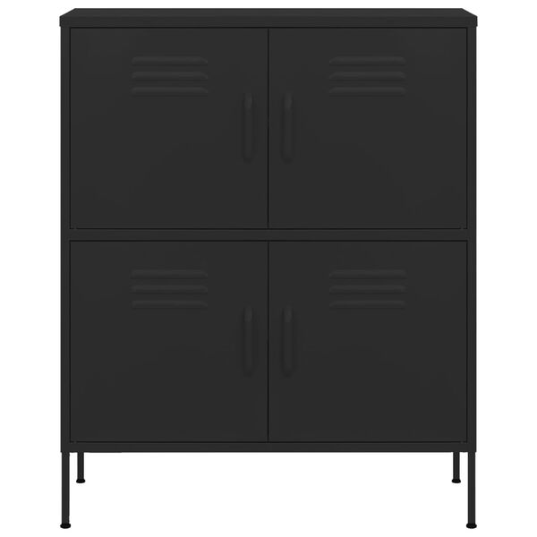 vidaXL Ντουλάπι Αποθήκευσης Μαύρο 80 x 35 x 101,5 εκ. από Ατσάλι