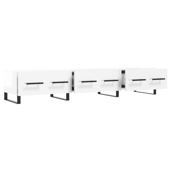 vidaXL Έπιπλο Τηλεόρασης Γυαλ. Λευκό 150x36x30 εκ. Επεξεργασμένο Ξύλο