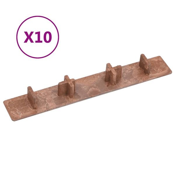 vidaXL Τερματικά Πώματα για Σανίδες Deck 10 τεμ. Καφέ Πλαστικά
