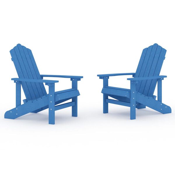 vidaXL Καρέκλες Κήπου Adirondack 2 τεμ. Γαλάζιες από HDPE