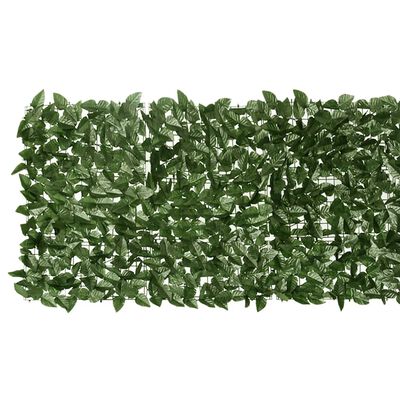 vidaXL Διαχωριστικό Βεράντας με Φύλλα Σκούρο Πράσινο 600 x 75 εκ.