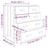 vidaXL Ντουλάπι HAMAR Λευκό 79 x 40 x 80 εκ. από Μασίφ Ξύλο Πεύκου