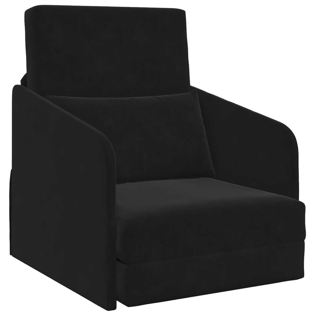 vidaXL Κρεβάτι καναπές Μαύρο 65 x 80 x 83 εκ. Βελούδο