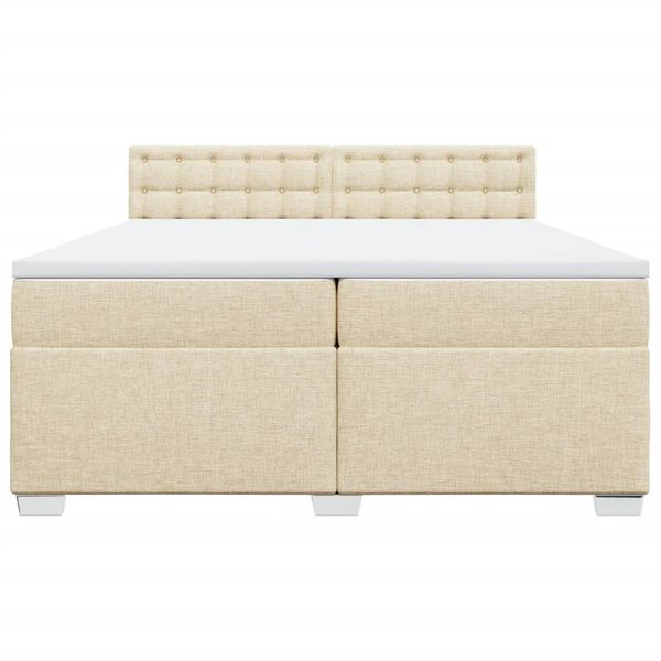 vidaXL &Kappa;&rho;&epsilon;&beta;ά&tau;&iota; Boxspring &mu;&epsilon; &Sigma;&tau;&rho;ώ&mu;&alpha; &Kappa;&rho;&epsilon;&mu; 200x200 &epsilon;&kappa;. &Upsilon;&phi;&alpha;&sigma;&mu;ά&tau;&iota;&nu;&omicron;
