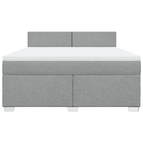 vidaXL Κρεβάτι Boxspring με Στρώμα Ανοιχτό Γκρι 180x200 εκ. Υφασμάτινο