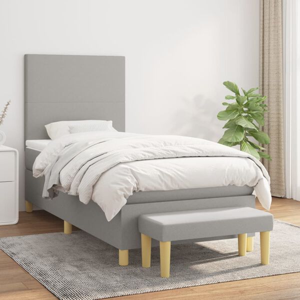 vidaXL &Kappa;&rho;&epsilon;&beta;ά&tau;&iota; Boxspring &mu;&epsilon; &Sigma;&tau;&rho;ώ&mu;&alpha; &Alpha;&nu;&omicron;&iota;&chi;&tau;ό &Gamma;&kappa;&rho;&iota; 90x200 &epsilon;&kappa;. &Upsilon;&phi;&alpha;&sigma;&mu;ά&tau;&iota;&nu;&omicron;