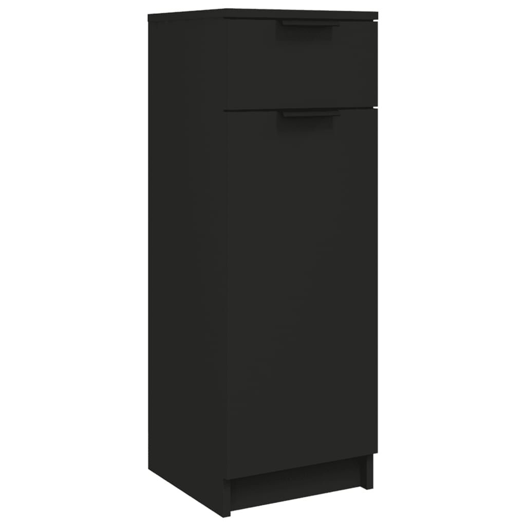 vidaXL Ντουλάπι Μπάνιου Μαύρο 32 x 34 x 90 εκ. από Επεξεργασμένο Ξύλο